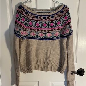 Wool Blend Fair Isle Style Sweater